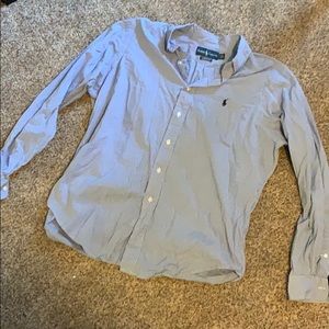 Ralph Laure blue and white checked button down